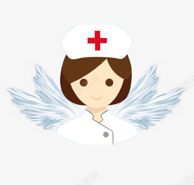 白色卡通创意天使护士图标图标