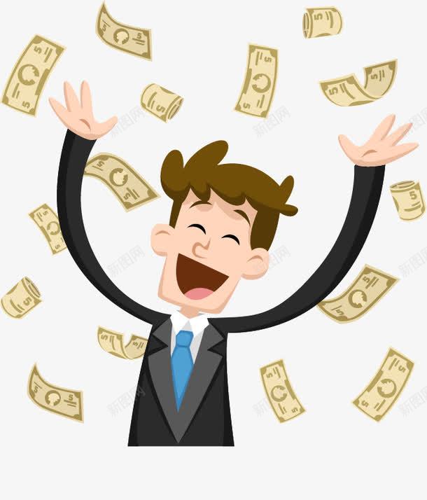 卡通扁平商务小人金钱钞票png免抠素材_新图网 https://ixintu.com 卡通 商务 小人 扁平 金钱 钞票 飞舞的钞票
