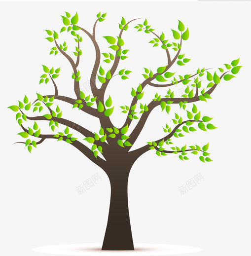 发芽的树绿树春天png免抠素材_新图网 https://ixintu.com 卡通的树 发芽的树 春天 枝干 绿树