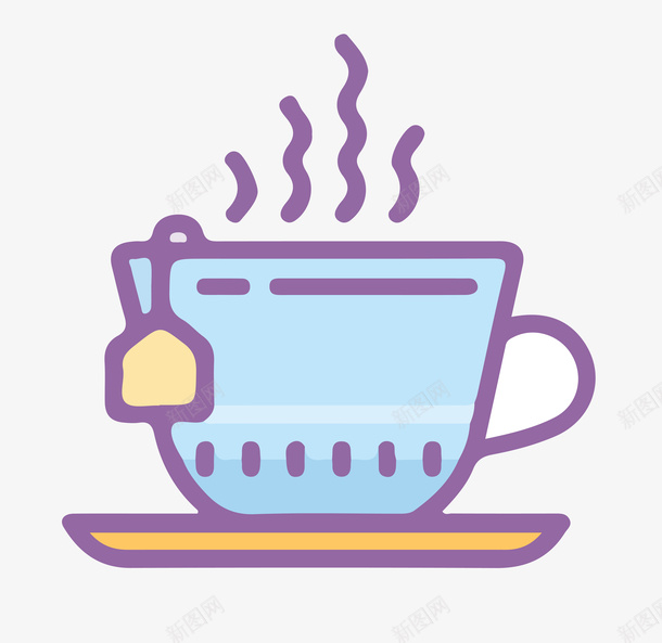 潮流茶杯icon矢量图图标ai_新图网 https://ixintu.com ICON tea 冲茶 图标 图案 插图 时尚 欧式茶杯 泡茶 潮流 热气 热茶 茶具 茶叶袋 茶壶 饮料 矢量图