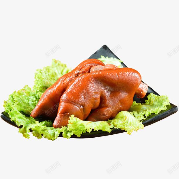 酱猪蹄和生菜png免抠素材_新图网 https://ixintu.com 产品实物 熟食 猪肉 猪脚 猪腿肉