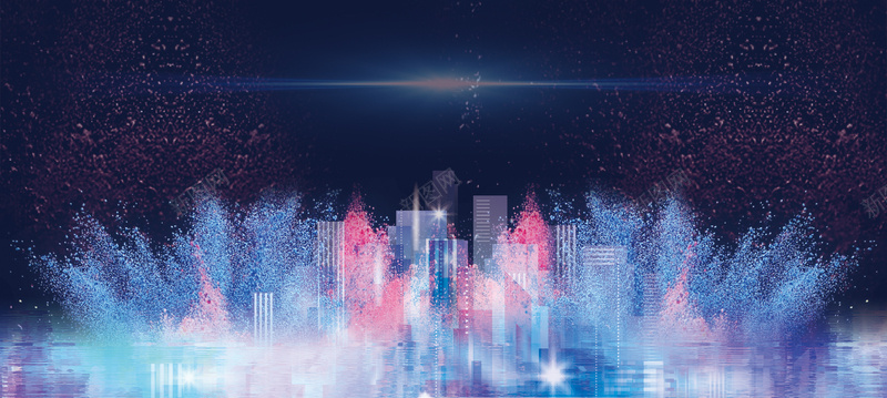 房地产宣传背景大气激情蓝色bannerpsd设计背景_新图网 https://ixintu.com 会议背景 喷溅 城市 大气 宣传展板 展板背景 房地产宣传背景 星光 星空 水花 炫光 科技 震撼