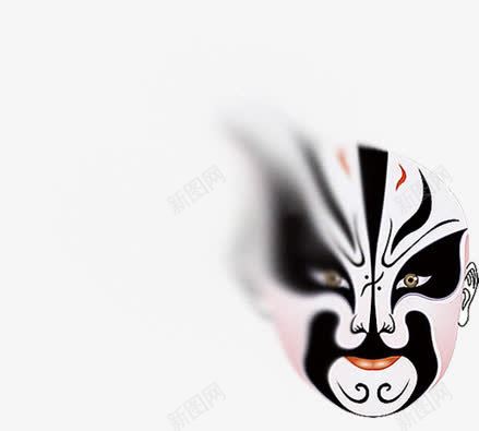 手绘黑白色京剧脸谱装饰png免抠素材_新图网 https://ixintu.com 京剧 白色 脸谱 装饰