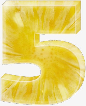 菠萝数字5png免抠素材_新图网 https://ixintu.com 数字 菠萝