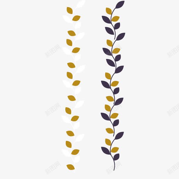 现代花枝树叶分割线png免抠素材_新图网 https://ixintu.com 分割线 树叶 现代 花枝 藤条