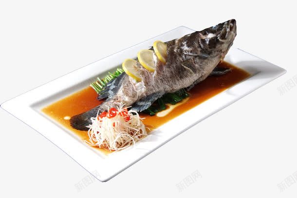 清蒸石斑鱼png免抠素材_新图网 https://ixintu.com 传统美食 摄影 海鲜 清蒸鱼 石斑鱼 菜品 餐饮美食 高清菜谱用图 鱼类 鱼菜
