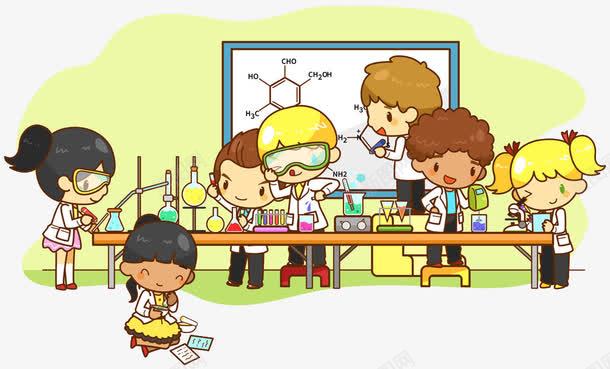 做实验的学生png免抠素材_新图网 https://ixintu.com 上课 做实验 化学 化学实验 化学课 学生 实验 小学生 课堂
