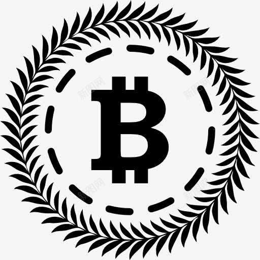 比特币周围围着一圈橄榄叶图标png_新图网 https://ixintu.com 商务 数字 橄榄叶 比特币 符号 钱 钱字符号