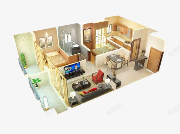 实物室内鸟瞰png免抠素材_新图网 https://ixintu.com ps鸟瞰群 俯瞰 全景 地产 室内鸟瞰图 家居样品 房子内景 样板间 模型 装饰装修