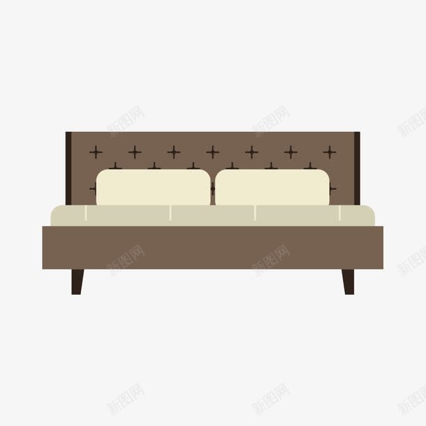 手绘双人床png免抠素材_新图网 https://ixintu.com 卡通双人床 双人床 室内装饰 家具 家居装饰 扁平化 手绘双人床 酒店装饰