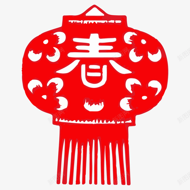 新年红色灯笼剪纸png免抠素材_新图网 https://ixintu.com 春字灯笼 春联剪纸 春节 灯笼剪纸 灯笼窗花 红色 节日装饰