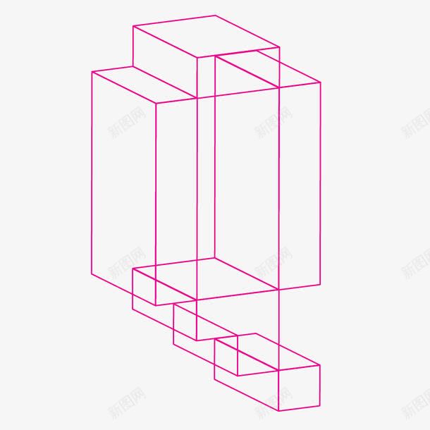 四维空间字母简图Qpng免抠素材_新图网 https://ixintu.com 创意 四维空间 电脑作图 科技 线条 英文字母Q