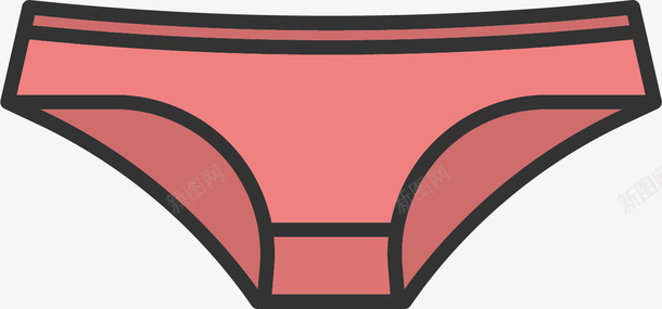 手绘红色内裤png免抠素材_新图网 https://ixintu.com 一条内裤 女士内裤 平面 手绘 红色内裤 线条