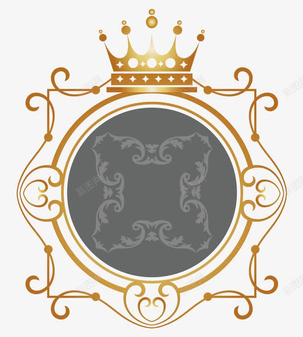 金色皇冠边框png免抠素材_新图网 https://ixintu.com 宫廷边框 欧式花纹 皇冠 皇冠边框 皇室边框 皇家边框 花纹边框 边框 边框矢量图 边框设计