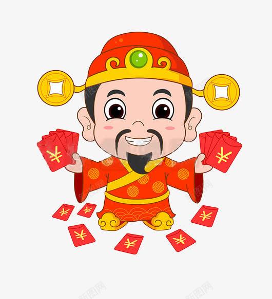 卡通财神png免抠素材_新图网 https://ixintu.com 2023 2024 初一到初八 初五 卡通 大年初五 手绘 接财神 红包 财神 财神到 财神造型 迎财神