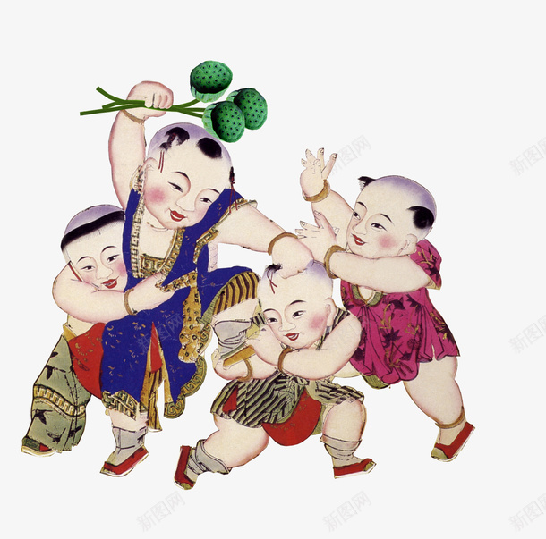 古代画卷儿童夏日玩耍采莲花png免抠素材_新图网 https://ixintu.com 儿童 古代图 古代画卷 夏日 夺莲 嬉戏打闹 玩游戏 玩耍 莲 莲蓬