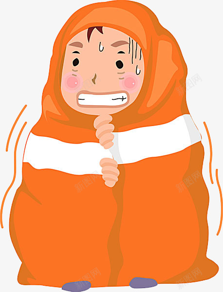 天气变冷png免抠素材_新图网 https://ixintu.com 卡通手绘 卡通果盘 可爱画风 害怕 棉被 瑟瑟发抖 胆怯 装饰 风雨气温图
