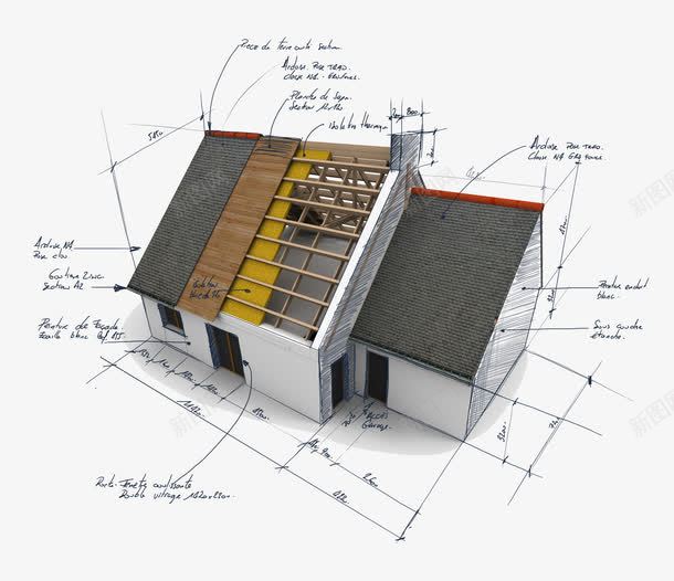 建筑模型png免抠素材_新图网 https://ixintu.com 办公学习 木屋房子 环境家居