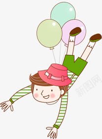 手绘绿衣服气球女孩png免抠素材_新图网 https://ixintu.com 女孩 气球 衣服