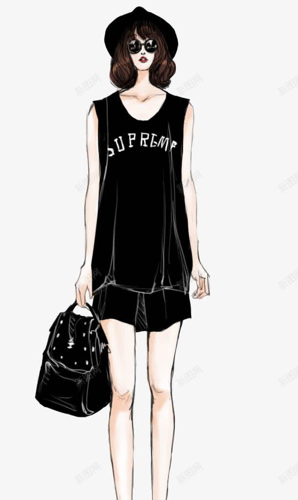 时尚高端女装手绘png免抠素材_新图网 https://ixintu.com 手绘女装设计 时装设计插画 简约女装设计