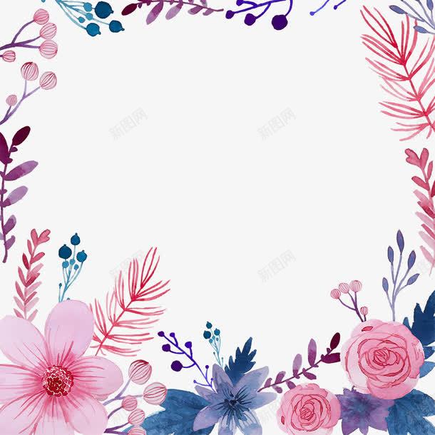 手绘玫瑰花卉背景png免抠素材_新图网 https://ixintu.com 图案设计 墙纸图案 家纺图案 干笔画花纹 手绘花纹图案 水彩花纹图案 简洁图案 绘画书法 装饰花纹