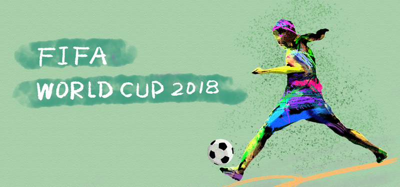 手绘彩色参赛国家世界杯背景背景