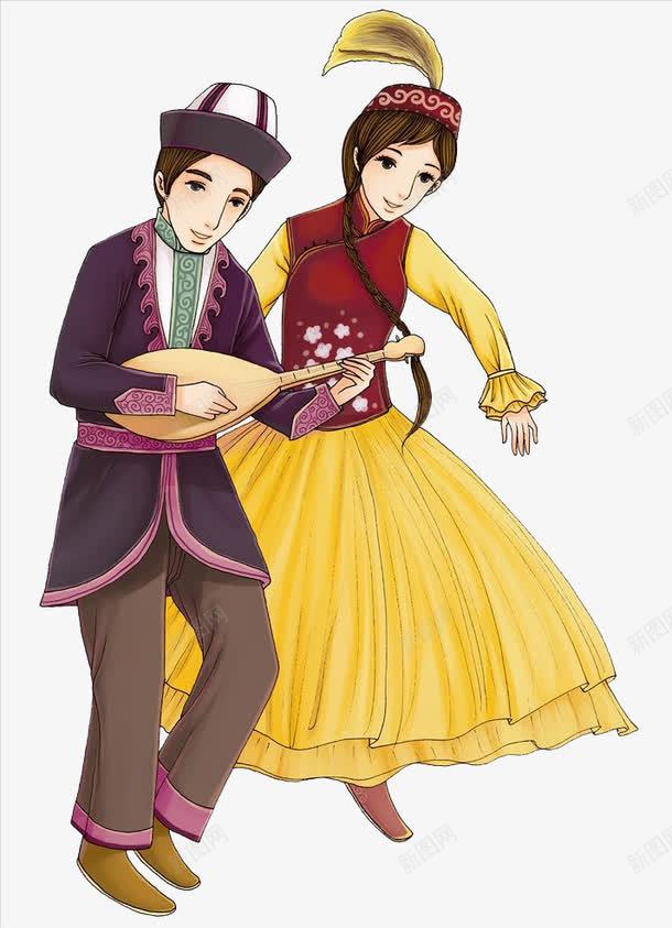 弹琵琶伴乐跳舞png免抠素材_新图网 https://ixintu.com 两个人的舞蹈 伴乐 傣族的舞 卡通手绘 手舞足蹈 欢快的 舞动全城 舞蹈 跳舞 蹦跳