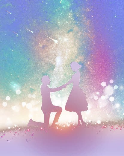 求婚png免抠素材_新图网 https://ixintu.com 七夕素材 夜晚 星空背景 浪漫七夕