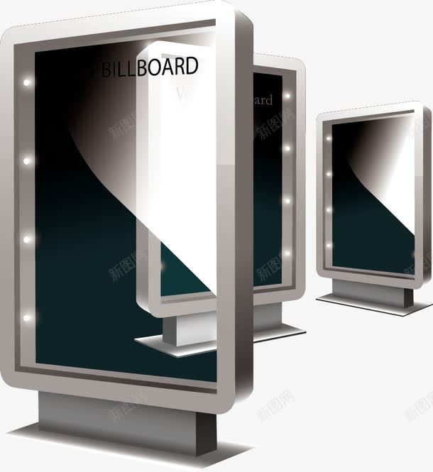 LED广告牌png免抠素材_新图网 https://ixintu.com 广告牌 户外 电子器材 黑色