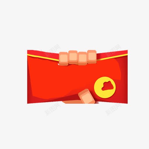 红色手拿红包元素png免抠素材_新图网 https://ixintu.com 光芒 卡通 发光 恭喜 手拿 红包 红色 财富 质感