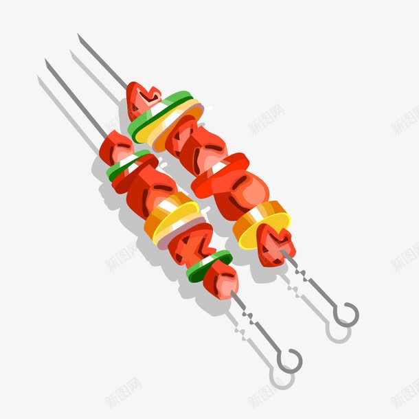 卡通彩色的肉串png免抠素材_新图网 https://ixintu.com BBQ 卡通彩色 烧烤 美食 肉串 食物