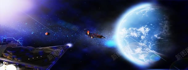 星球背景jpg设计背景_新图网 https://ixintu.com 光晕 宇宙 战舰 星云 星球 星球战舰 星空 科幻 银河 飞船