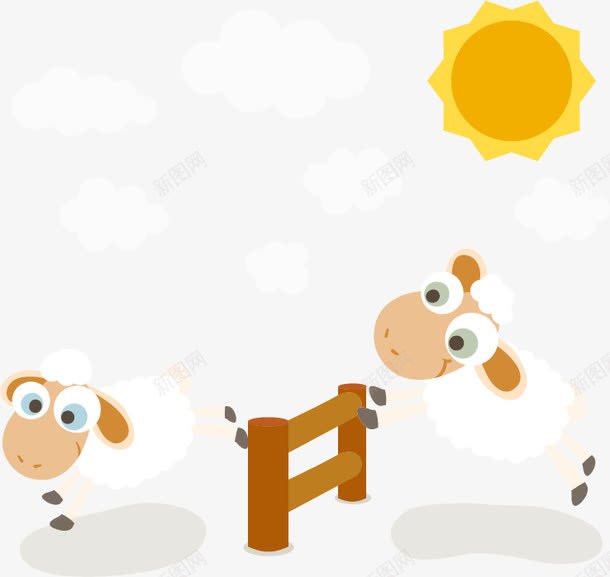小山羊png免抠素材_新图网 https://ixintu.com 卡通太阳 卡通绵阳 可爱太阳 可爱绵阳 小山羊 小绵羊 山羊 白色山羊 矢量太阳 矢量山羊 绵阳 羊子 跳跃的绵阳