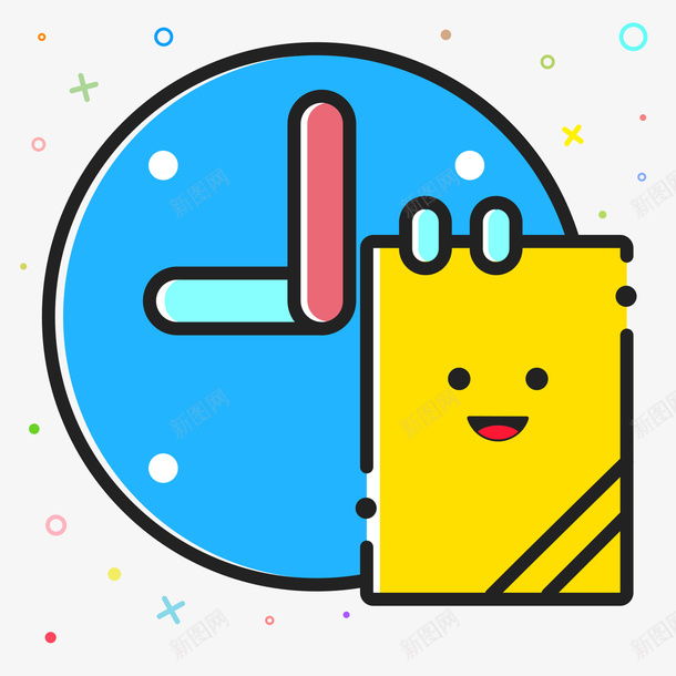 彩色时间刻度记录元素矢量图图标eps_新图网 https://ixintu.com 分析 商务 图标 彩色 扁平化 手绘 申请 线稿 调休 矢量图