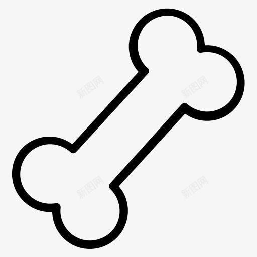 手绘黑色卡通骨头图标png_新图网 https://ixintu.com 卡通 骨头 黑色