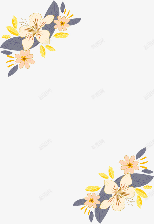 复古花朵婚礼请帖矢量图ai免抠素材_新图网 https://ixintu.com 复古花丛 复古风 婚礼请帖 矢量png 花丛边框 邀请函 矢量图