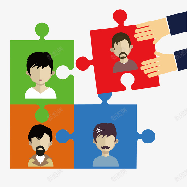 招聘广告png免抠素材_新图网 https://ixintu.com 平面设计 广告 招聘 拼图