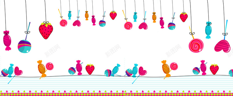 零食糖果卡通背景jpg设计背景_新图网 https://ixintu.com banner 卡通 彩色 扁平 童趣 简约 糖果 背景 边框 零食