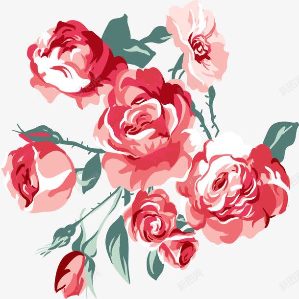 唯美玫瑰花装饰图案png免抠素材_新图网 https://ixintu.com 免抠PNG 手绘鲜花 文艺 梦幻 植物 水彩 玫瑰 花朵 鲜花