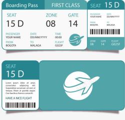 欧式航班机票登机牌素材