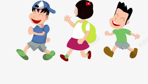 手绘小学生png免抠素材_新图网 https://ixintu.com 小学生 手绘 排队