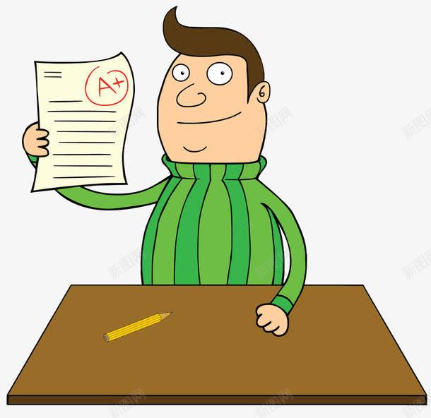 拿起试卷的男孩png免抠素材_新图网 https://ixintu.com 上课 专心 分数 听 听讲 听课 学习 学生 学生听课 认真 课题