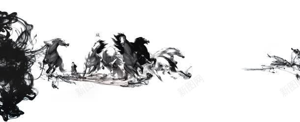 水墨画背景jpg设计背景_新图网 https://ixintu.com 万马奔腾 万马奔腾画 企业宣传 企业文化 企业理念 毛笔马 水墨画 马
