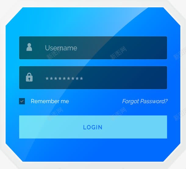 蓝色用户登陆界面png免抠素材_新图网 https://ixintu.com 按钮 用户界面 用户界面设计 用户登录界面 用户登录界面设计 电脑用户登录界面设计 电脑登录界面 登录界面设计 英文登录界面