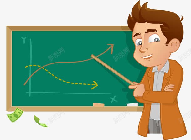 卡通男教师png免抠素材_新图网 https://ixintu.com 教书 教师 教育 数据分析 男人 纸币 老师 讲师 金融 金钱 黑板