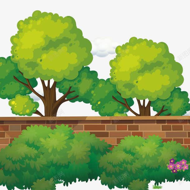 后花园矢量图ai免抠素材_新图网 https://ixintu.com 春天 树木 植物 灌木丛 矢量图
