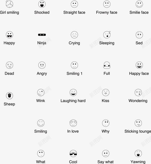 笑脸表情线型标icon图标png_新图网 https://ixintu.com icon 矢量图标 笑脸 简单线条 线型 表情 表情图标
