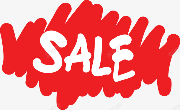 红色促销sale标签png免抠素材_新图网 https://ixintu.com SALE 促销 手绘 涂鸦 英文 装饰图案