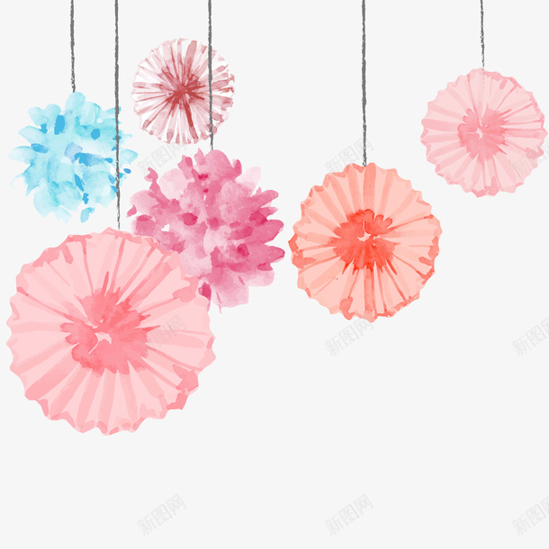 卡通手绘彩绘装饰花卉矢量图ai免抠素材_新图网 https://ixintu.com 吊饰 彩绘 手绘 水彩 海报装饰 装饰花卉 矢量图