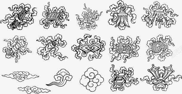 中国风瓦当花纹祥云png免抠素材_新图网 https://ixintu.com 中国风 瓦当 瓦当图案 素材 花纹
